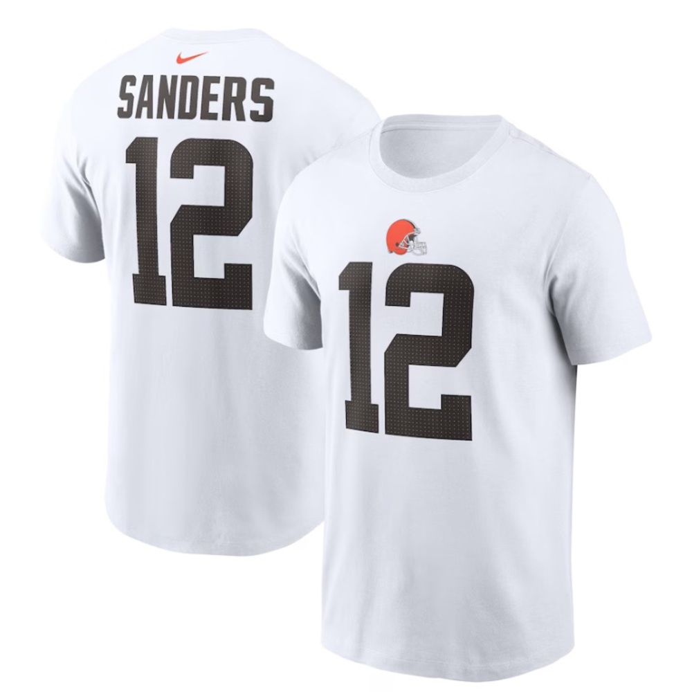 Irregular Men's Nike Shedeur Sanders White Cleveland Browns 2025 NFL Draft